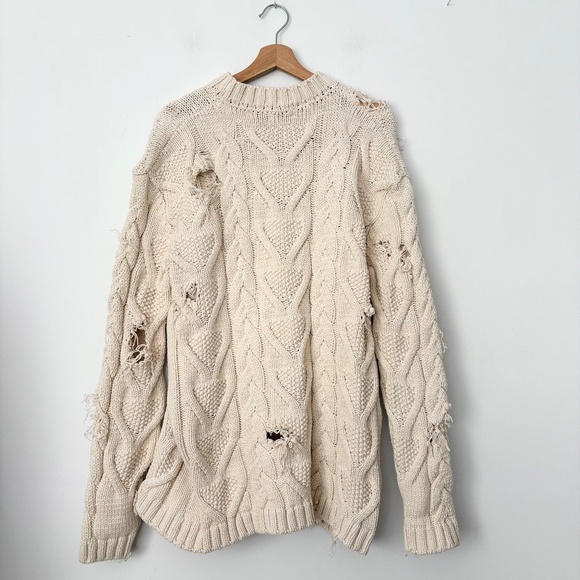 Palm Angels distressed cream fisherman sweater - Picture 10 of 10